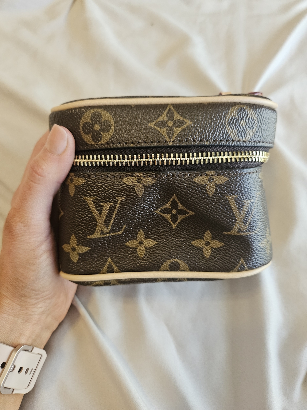 Monogram Canvas Cosmetic Pouch - Brown/Tan